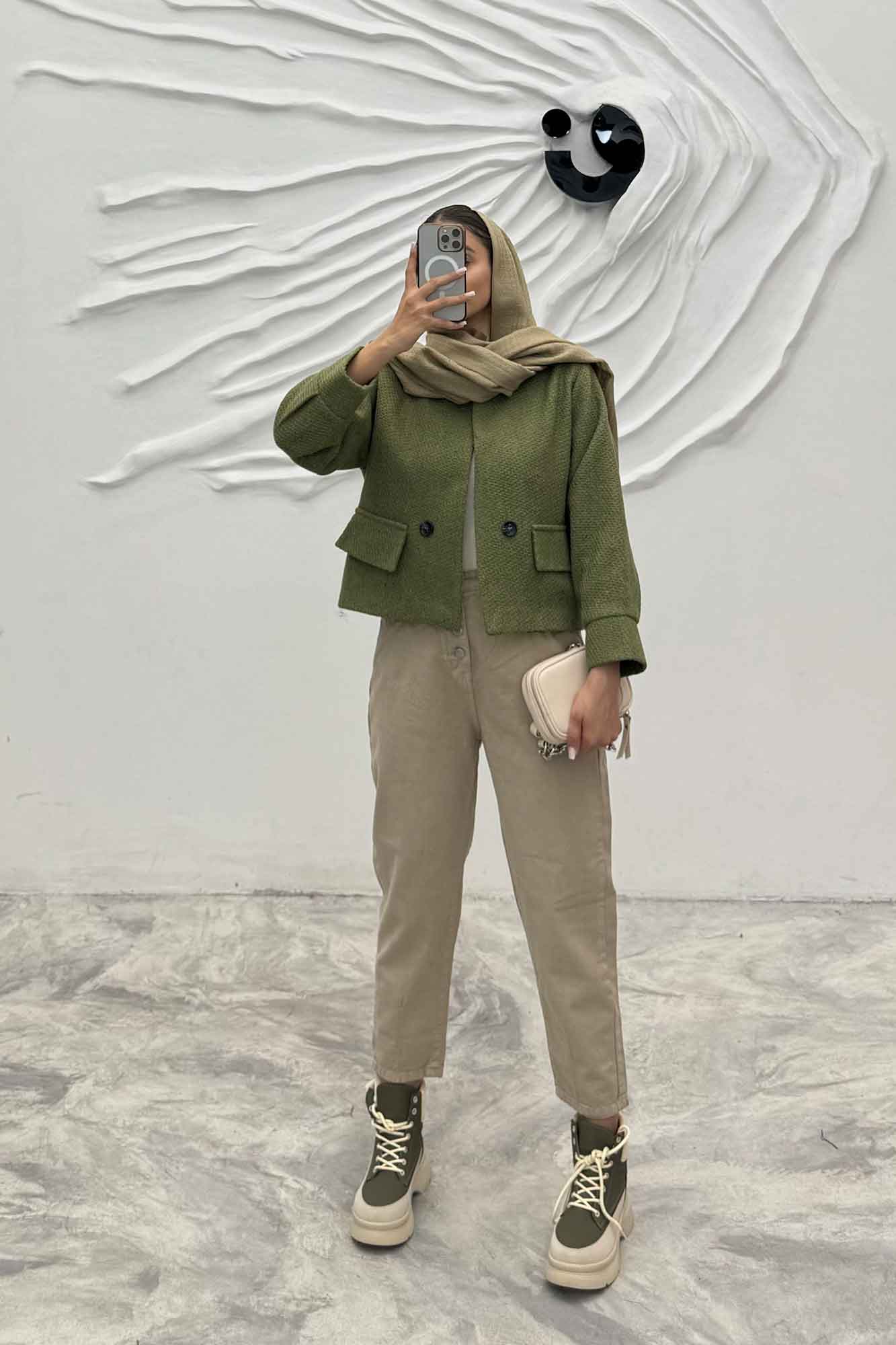 کت آستردار توییت پشمی دو جیب نما