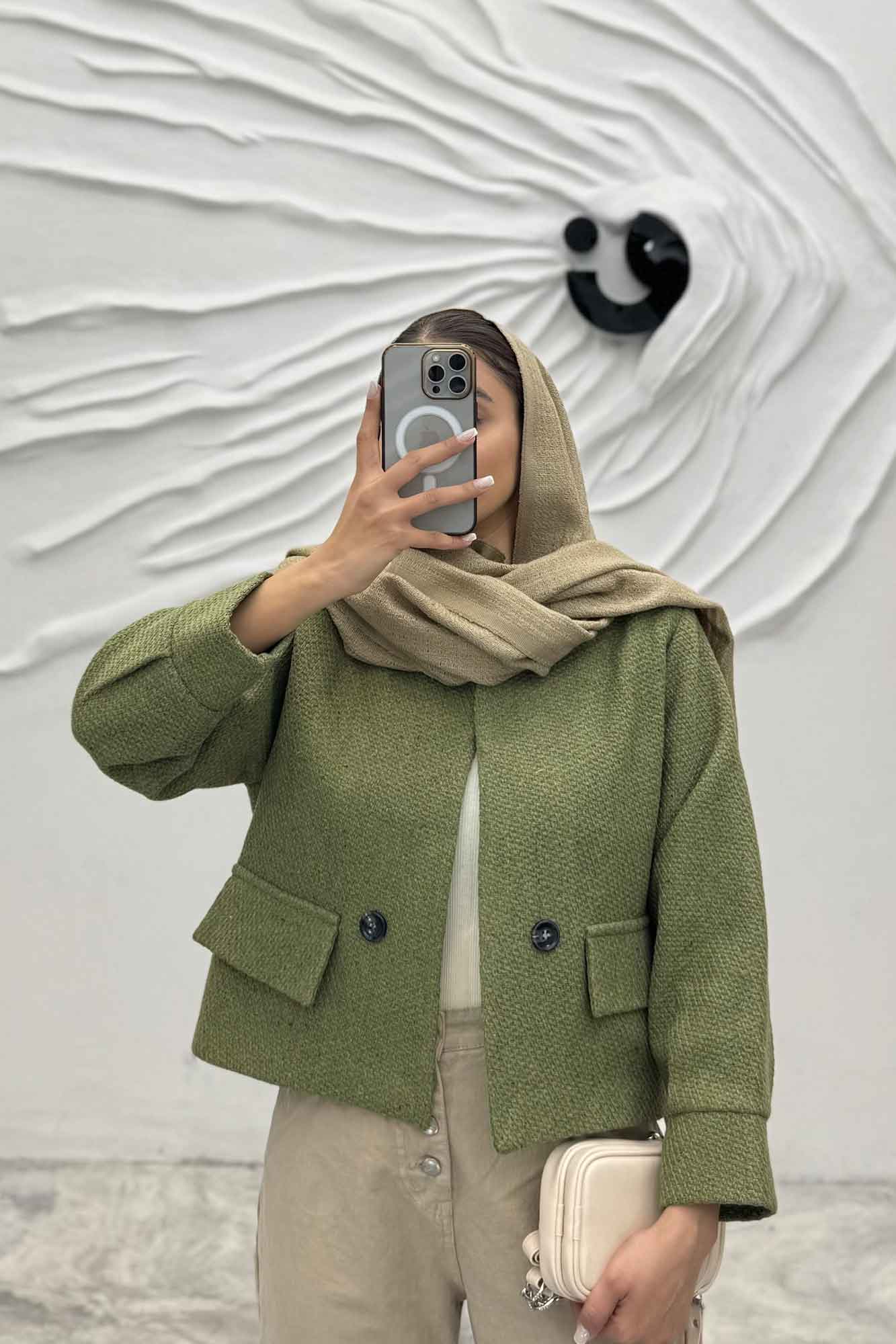 کت آستردار توییت پشمی دو جیب نما