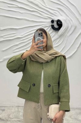 کت آستردار توییت پشمی دو جیب نما