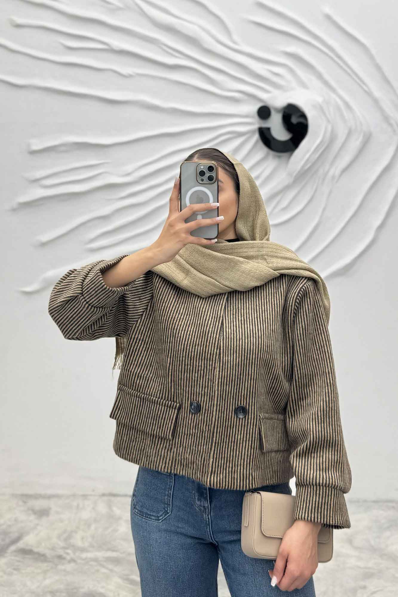 کت آستردار توییت پشمی دو جیب نما