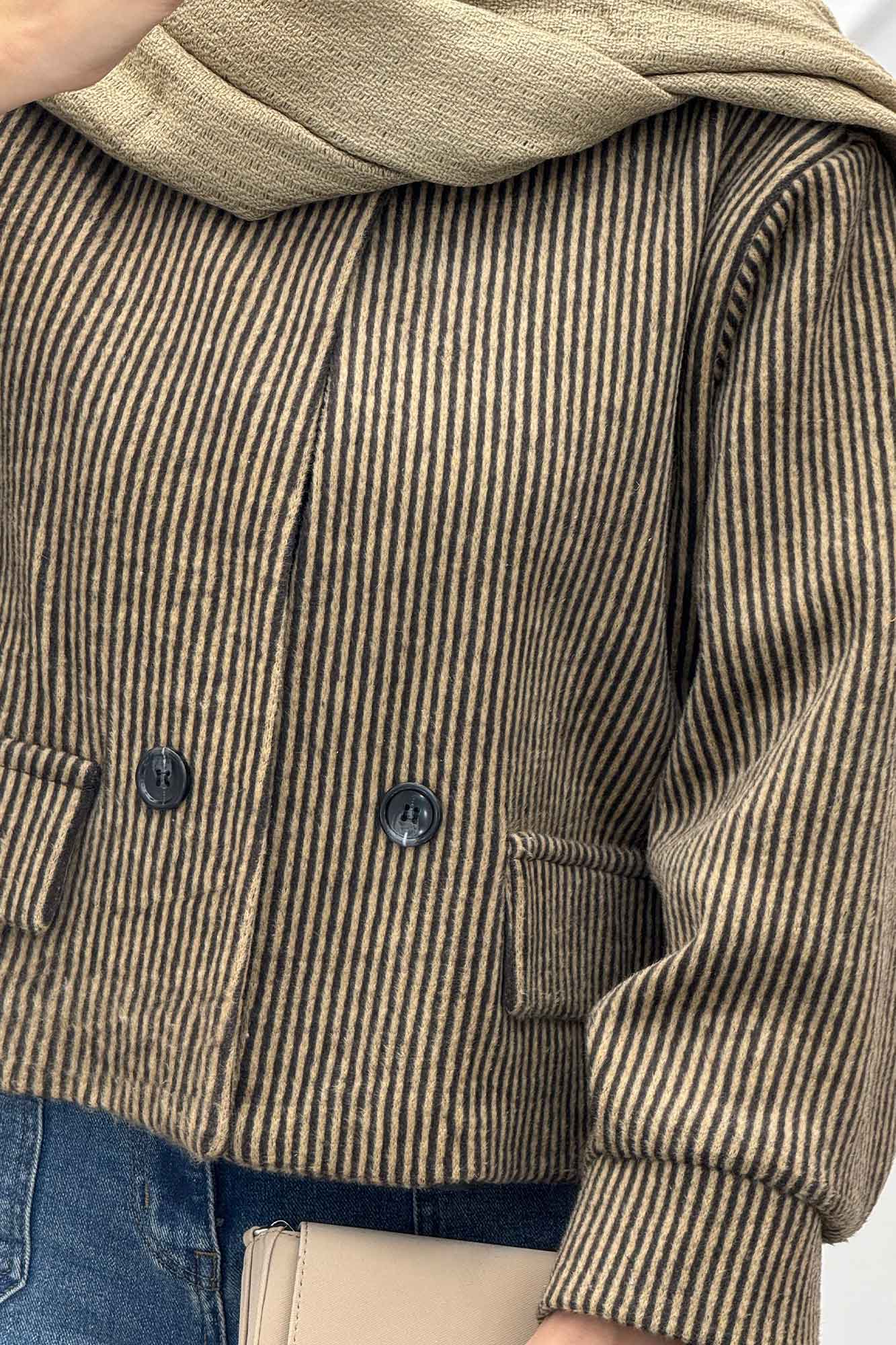 کت آستردار توییت پشمی دو جیب نما