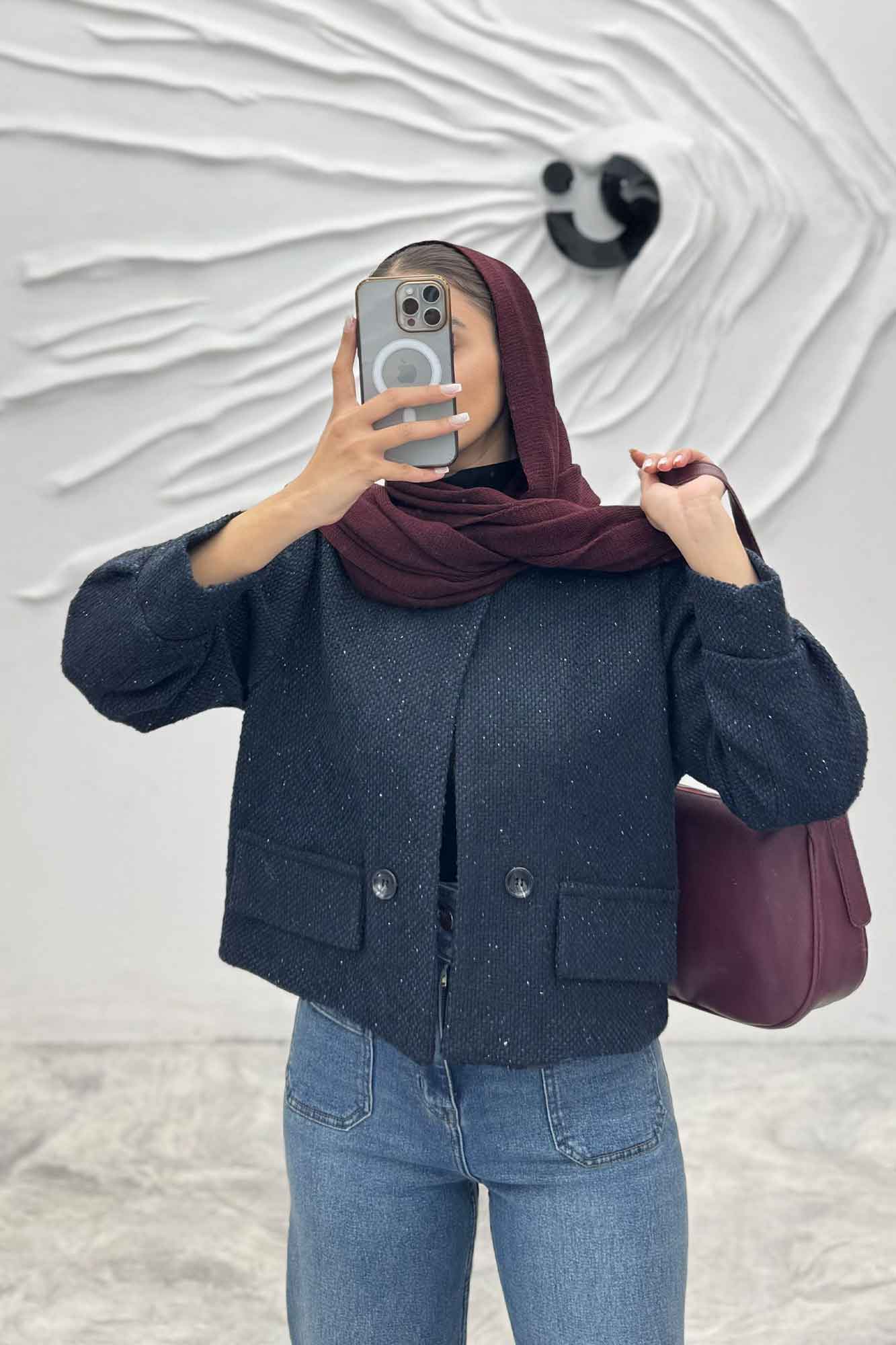 کت آستردار توییت پشمی دو جیب نما