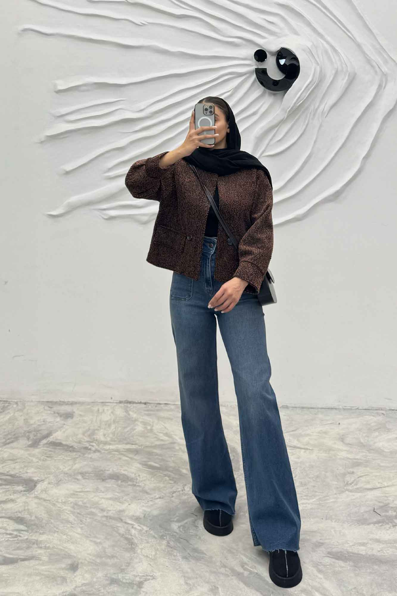 کت آستردار توییت پشمی دو جیب نما