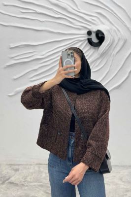 کت آستردار توییت پشمی دو جیب نما