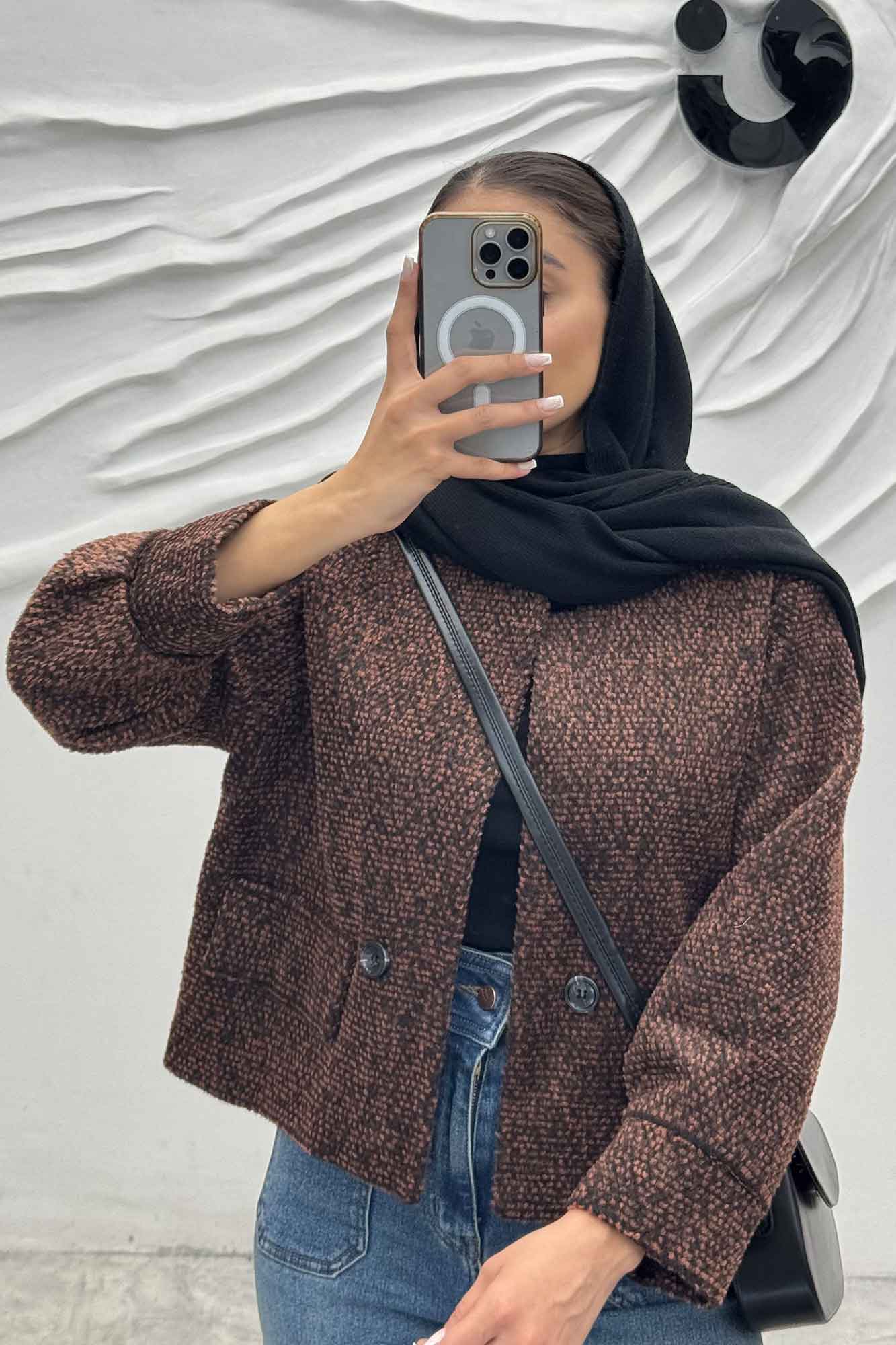 کت آستردار توییت پشمی دو جیب نما