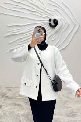 کت فیتیله زنبوری یقه گرد تتیس