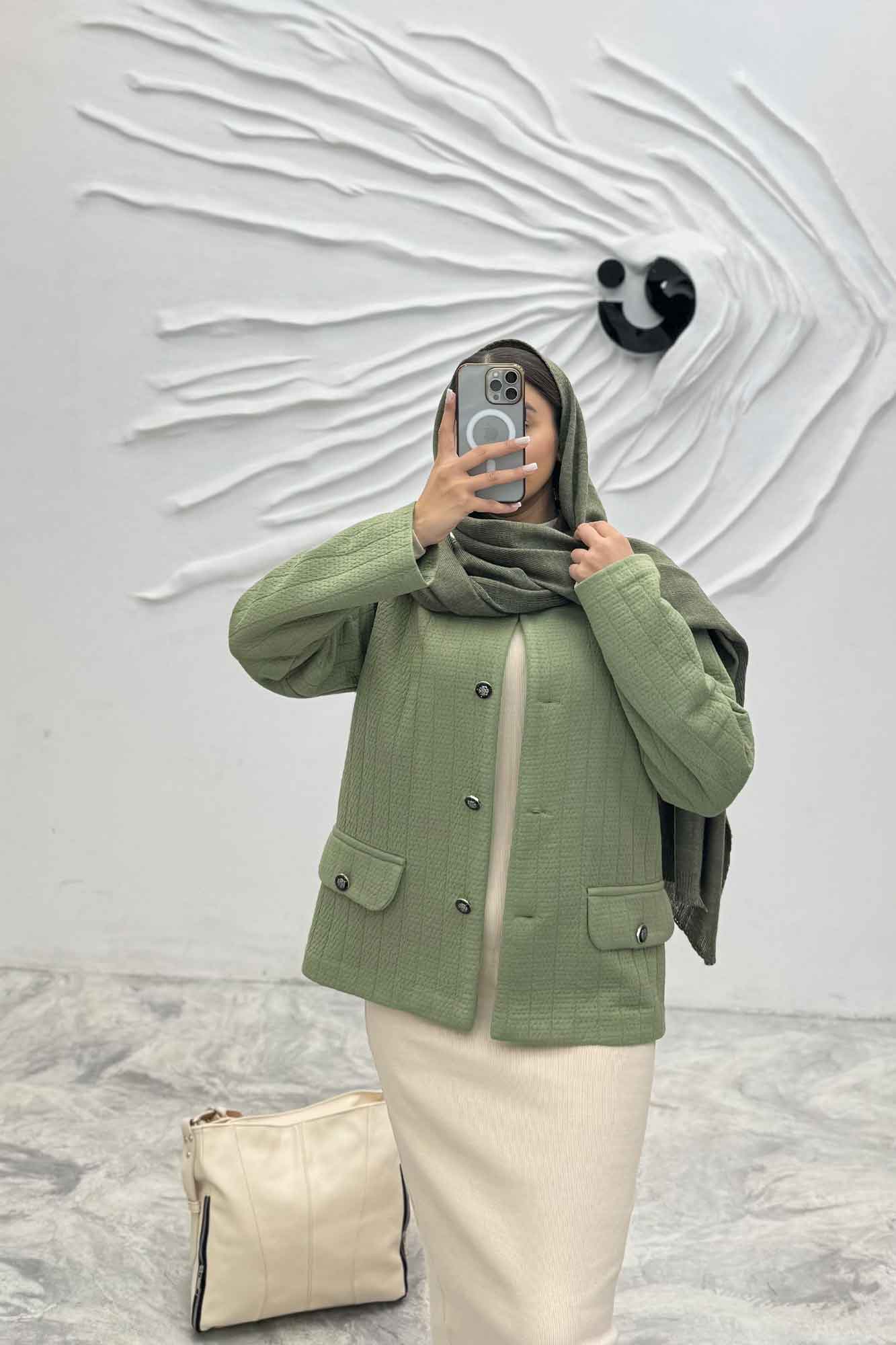 کت فیتیله زنبوری یقه گرد تتیس