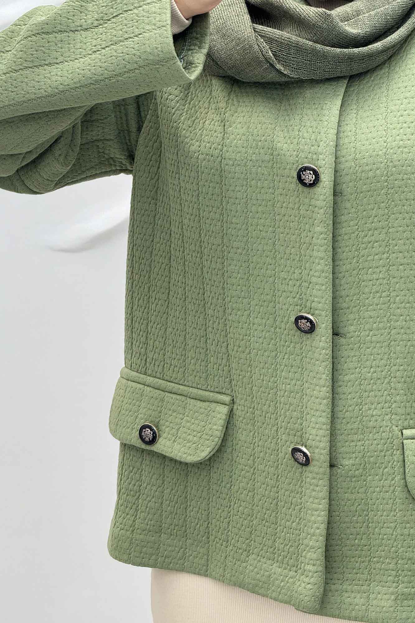 کت فیتیله زنبوری یقه گرد تتیس