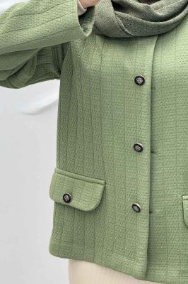 کت فیتیله زنبوری یقه گرد تتیس