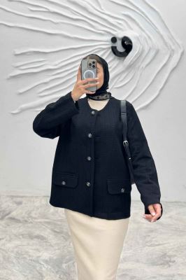 کت فیتیله زنبوری یقه گرد تتیس