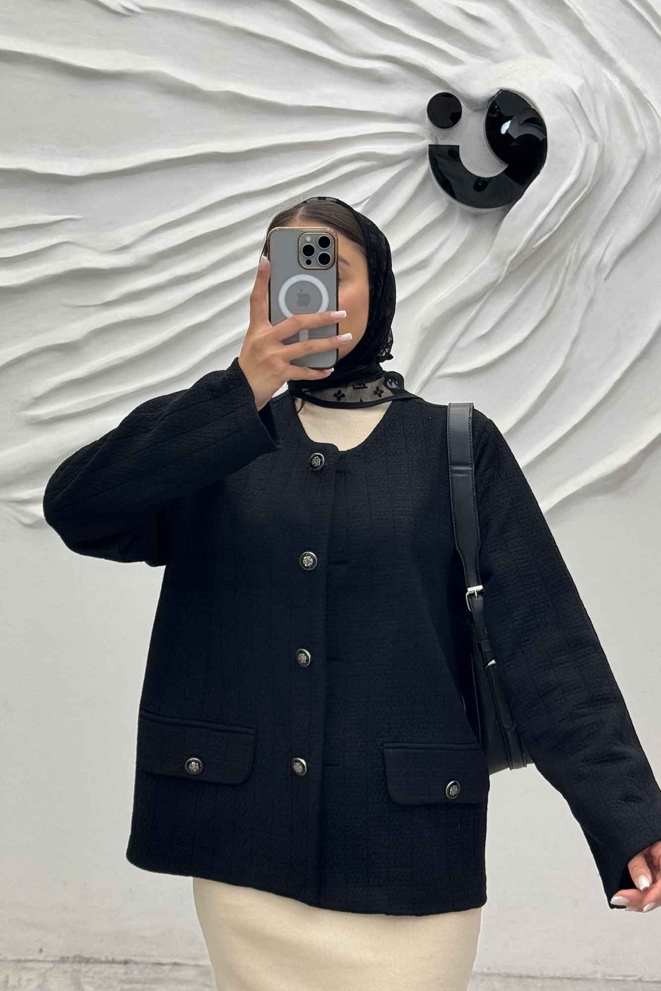 کت فیتیله زنبوری یقه گرد تتیس