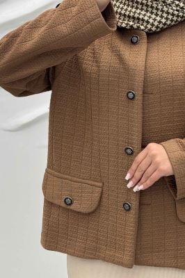 کت فیتیله زنبوری یقه گرد تتیس