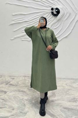 کفتان مراکشی کلاهدار بغل چاک دار