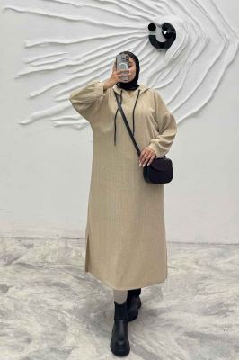 کفتان مراکشی کلاهدار بغل چاک دار