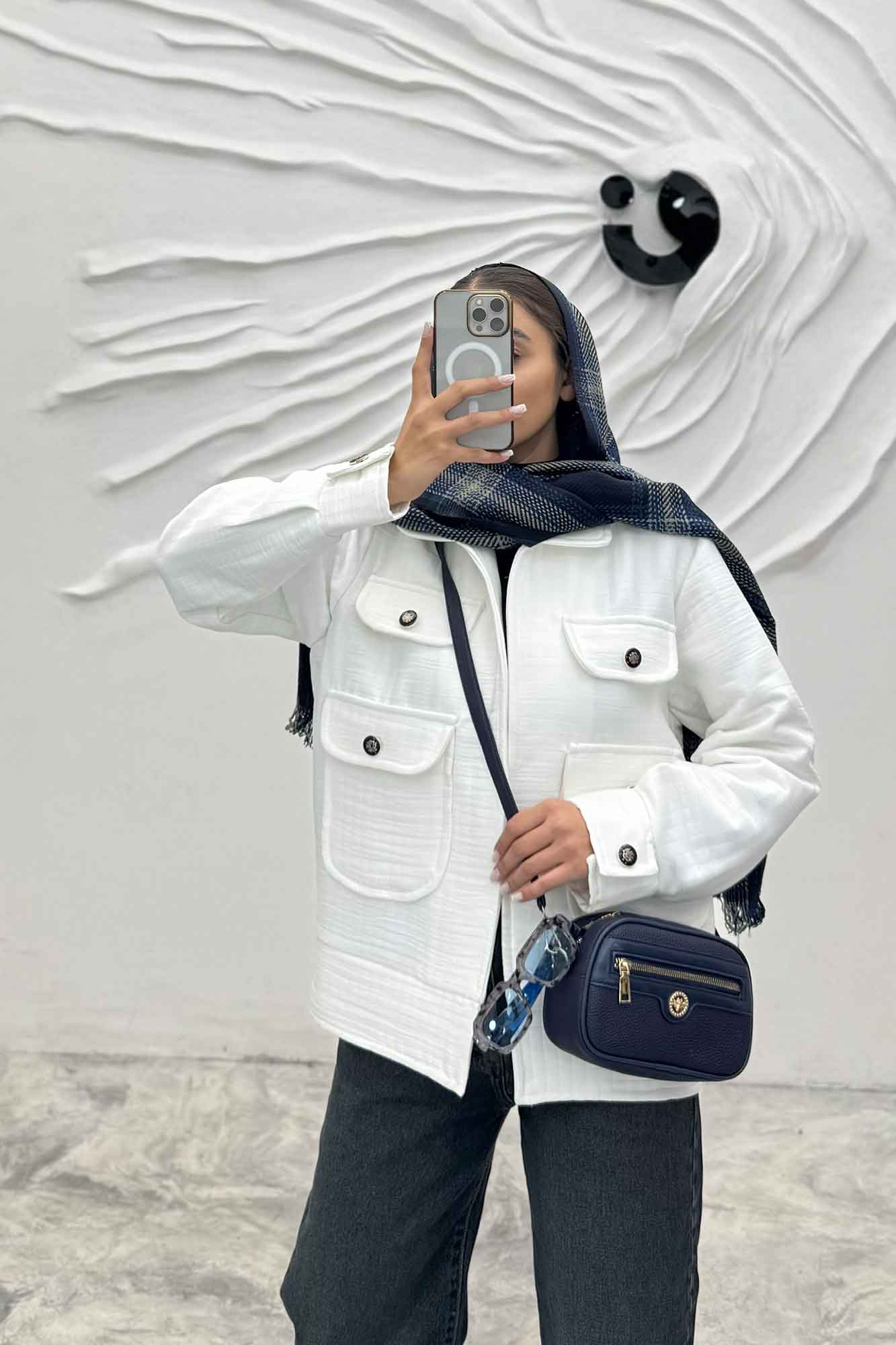 کت چهار جیب فریال راه راه ارکیده