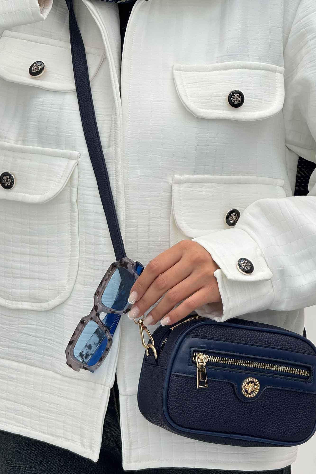 کت چهار جیب فریال راه راه ارکیده