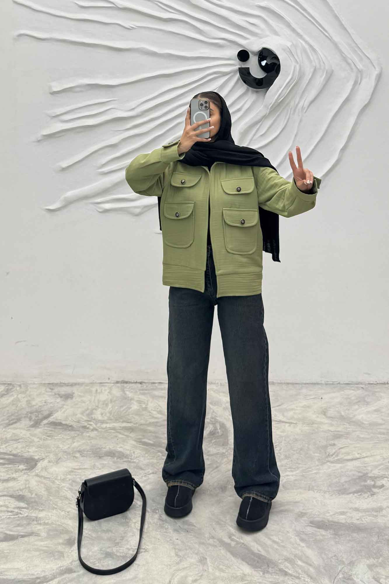 کت چهار جیب فریال راه راه ارکیده