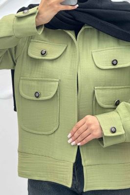 کت چهار جیب فریال راه راه ارکیده