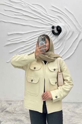 کت چهار جیب فریال راه راه ارکیده