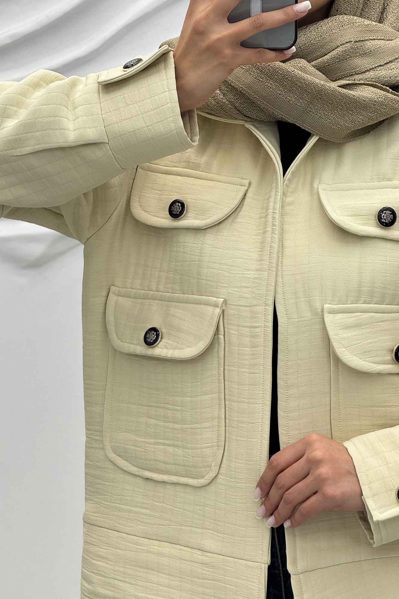 کت چهار جیب فریال راه راه ارکیده