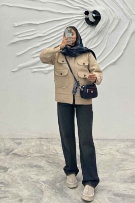 کت چهار جیب فریال راه راه ارکیده