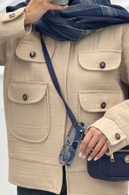 کت چهار جیب فریال راه راه ارکیده