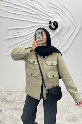 کت چهار جیب فریال راه راه ارکیده