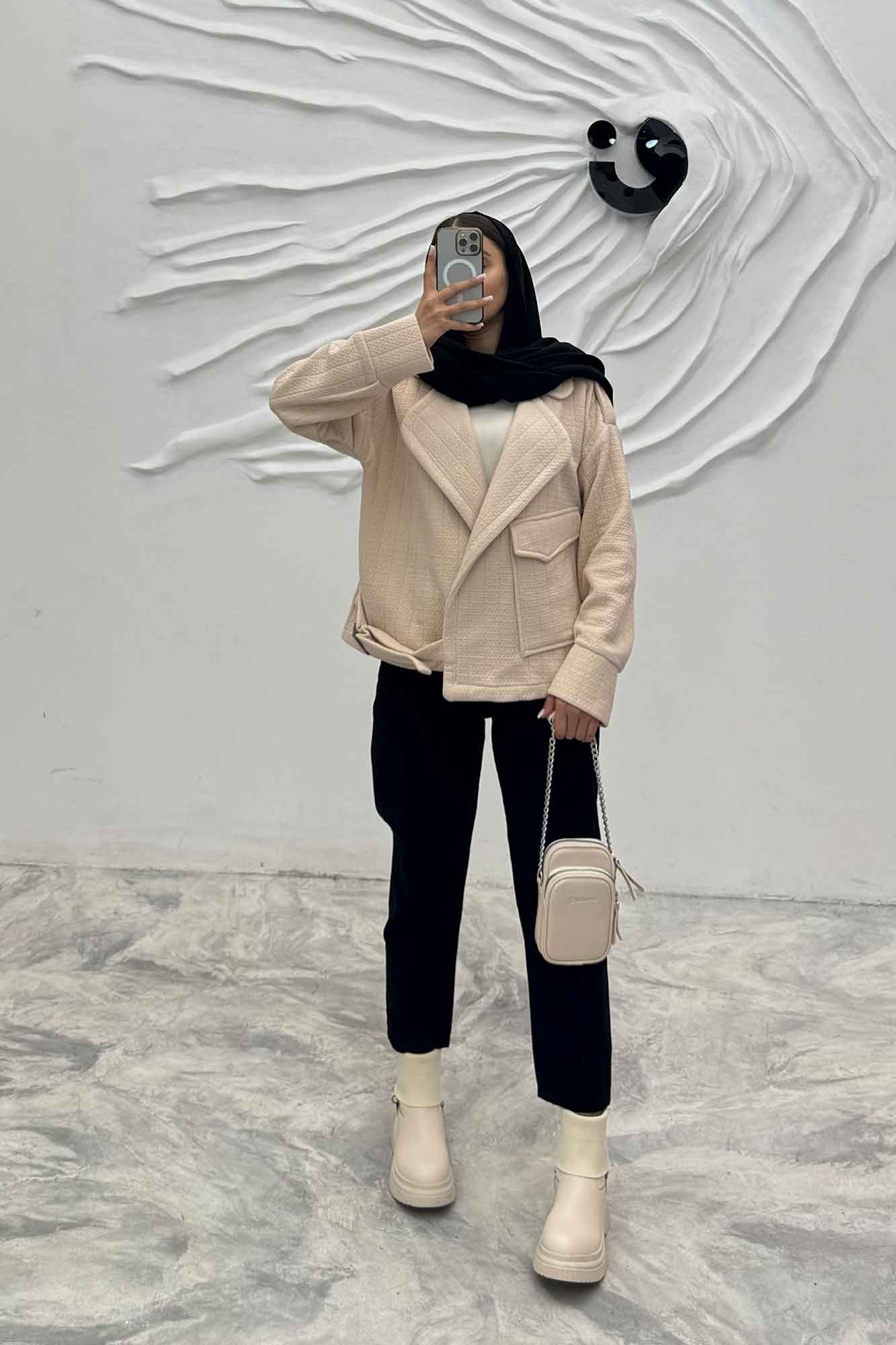 کت فیتیله زنبوری تک جیب پاکتی