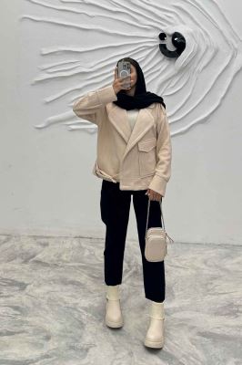 کت فیتیله زنبوری تک جیب پاکتی