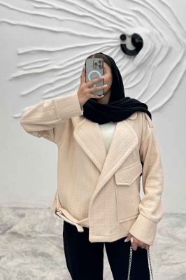 کت فیتیله زنبوری تک جیب پاکتی