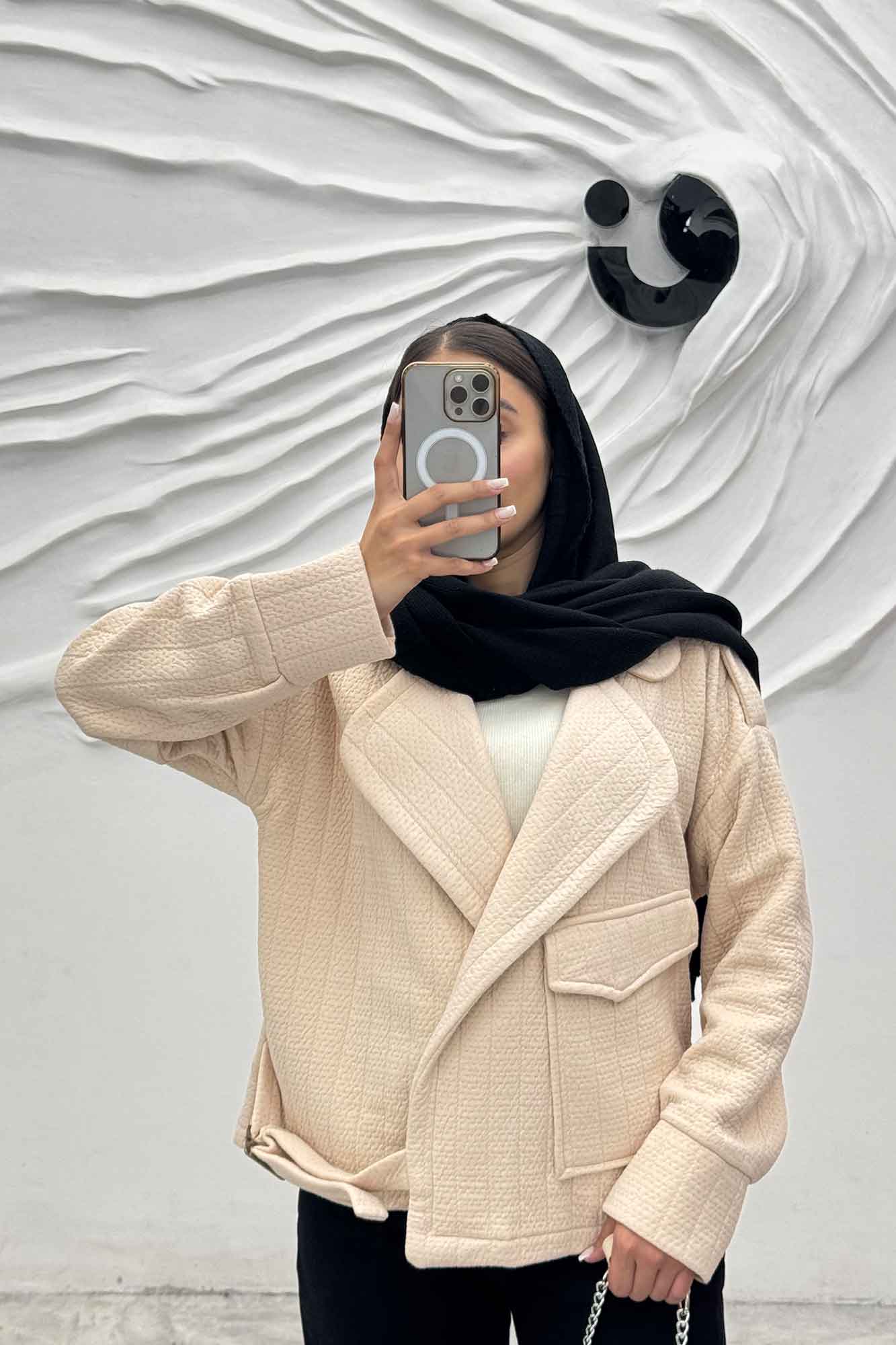 کت فیتیله زنبوری تک جیب پاکتی