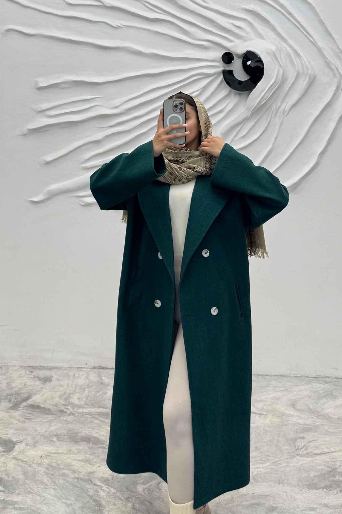 پالتو فوتر بلند پشت چاکدار FASHION