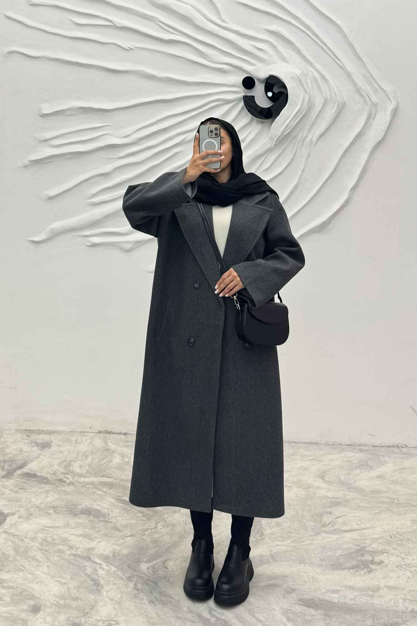 پالتو فوتر بلند پشت چاکدار FASHION