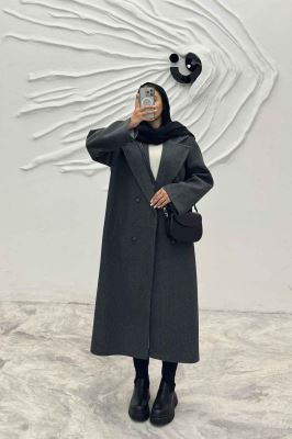 پالتو فوتر بلند پشت چاکدار FASHION