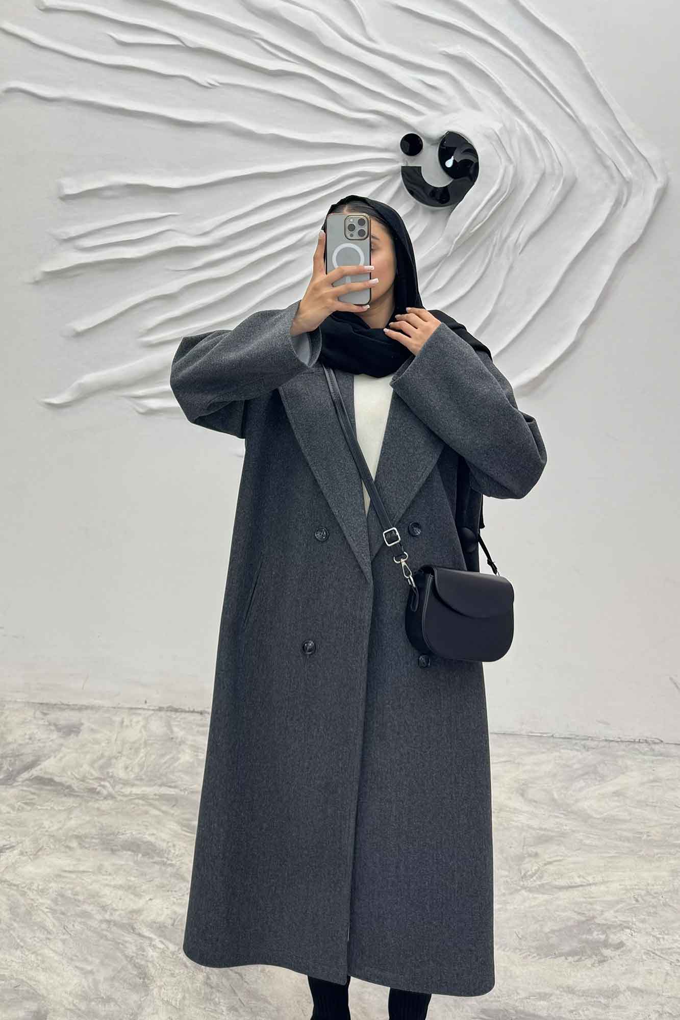 پالتو فوتر بلند پشت چاکدار FASHION