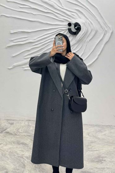 پالتو فوتر بلند پشت چاکدار FASHION