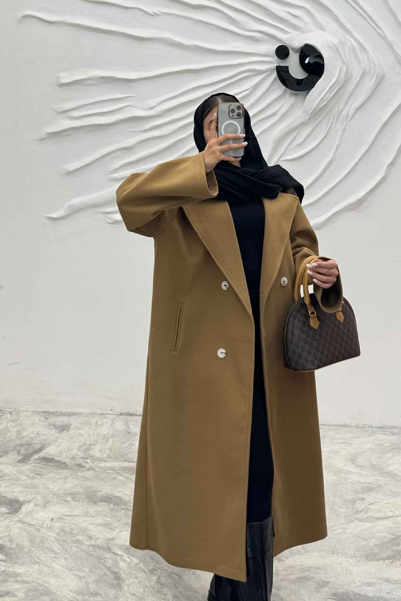 پالتو فوتر بلند پشت چاکدار FASHION