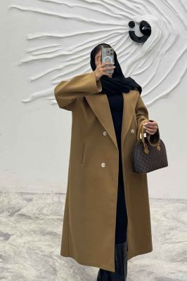 پالتو فوتر بلند پشت چاکدار FASHION