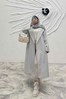 پالتو فوتر بلند پشت چاکدار FASHION