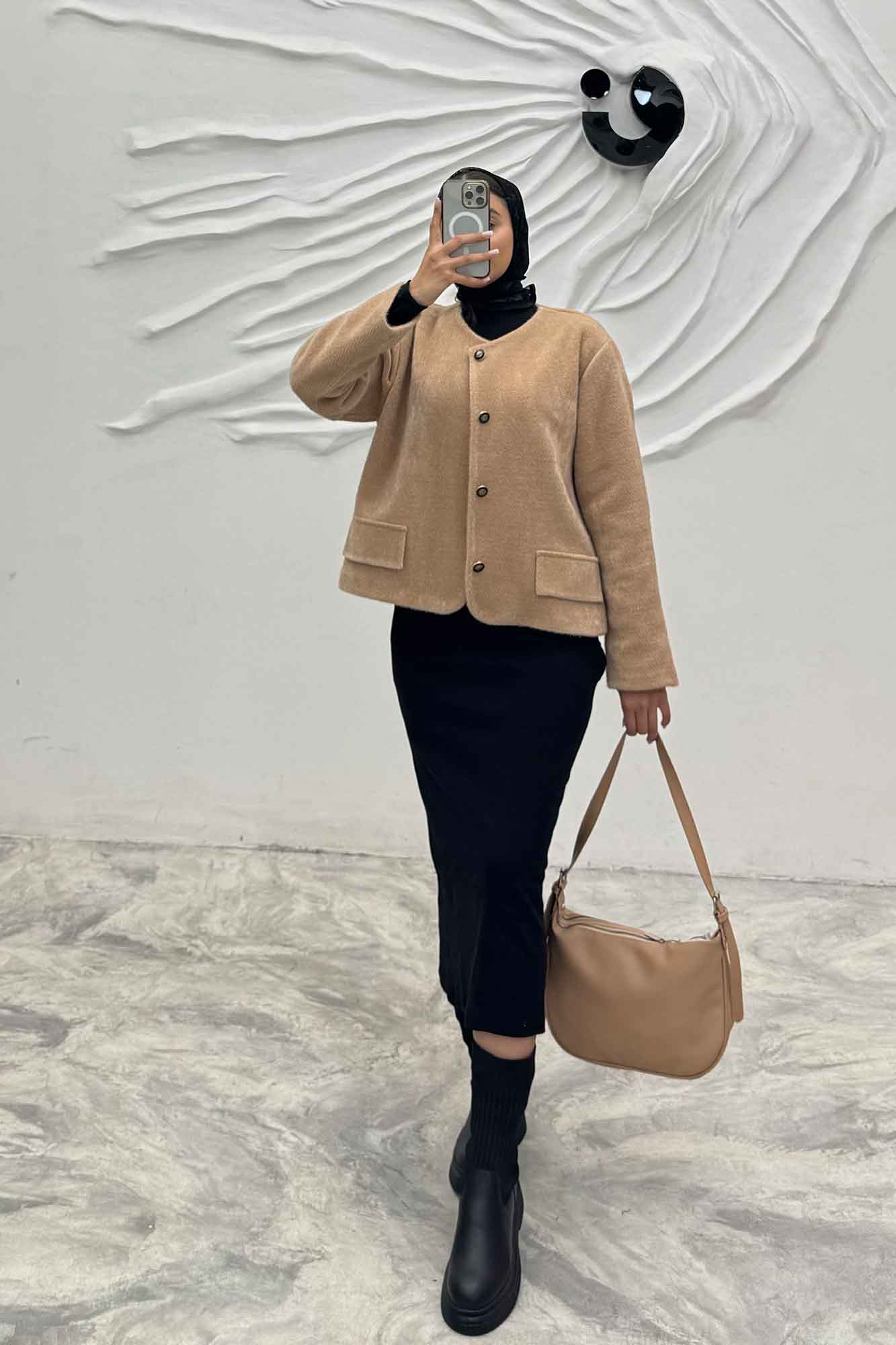 کت یقه گرد آستردار لمزور سروین