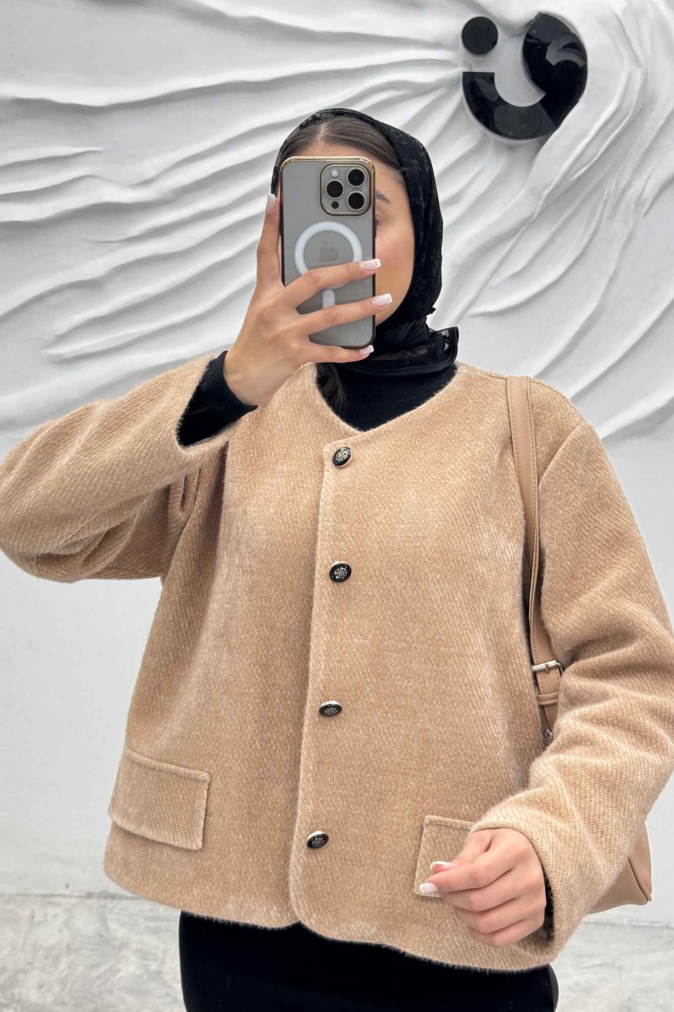 کت یقه گرد آستردار لمزور سروین