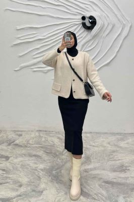 کت یقه گرد آستردار لمزور سروین