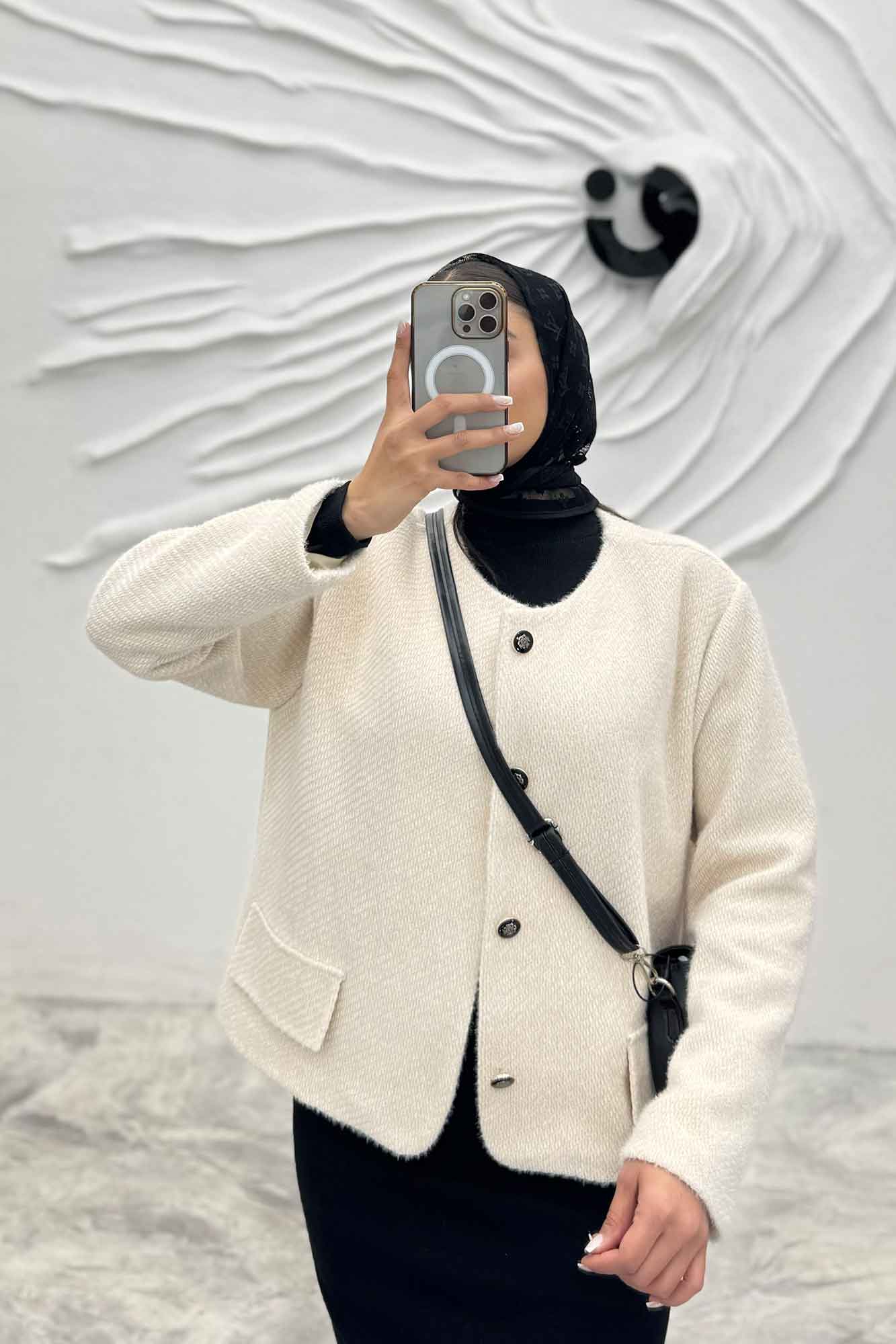 کت یقه گرد آستردار لمزور سروین