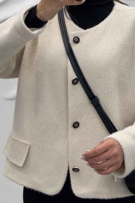 کت یقه گرد آستردار لمزور سروین