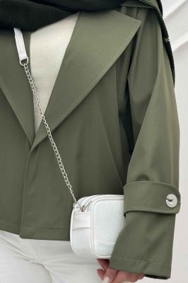 کت سانتانا یقه انگلیسی ساده دو جیب