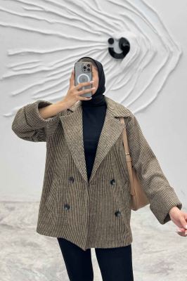 پالتو توییت پشمی آستردار مچ برگردان