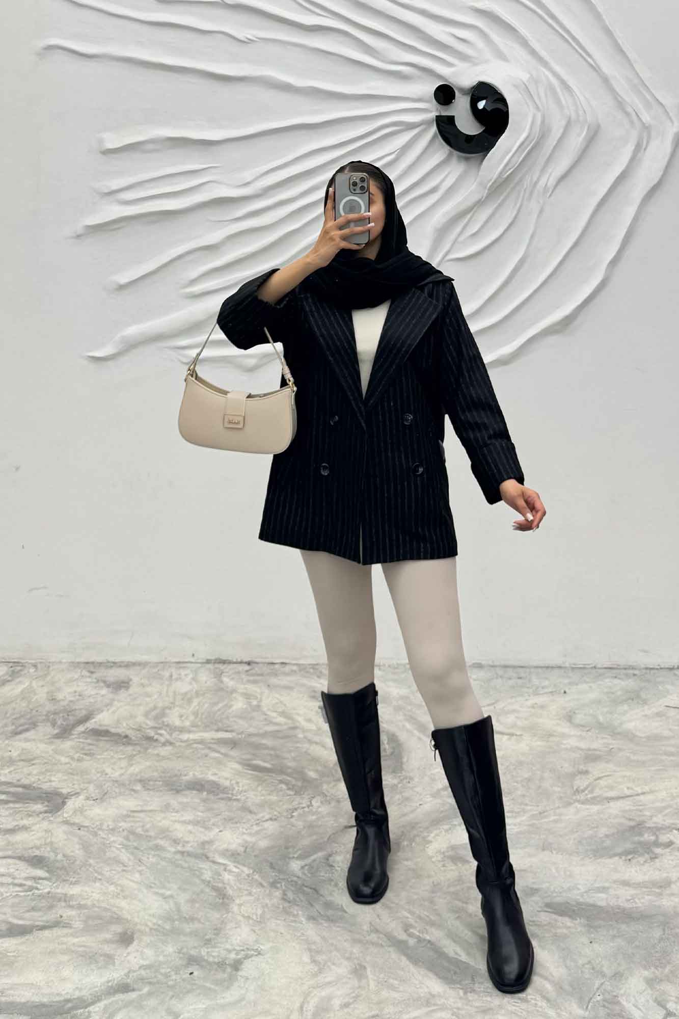 پالتو توییت پشمی آستردار مچ برگردان