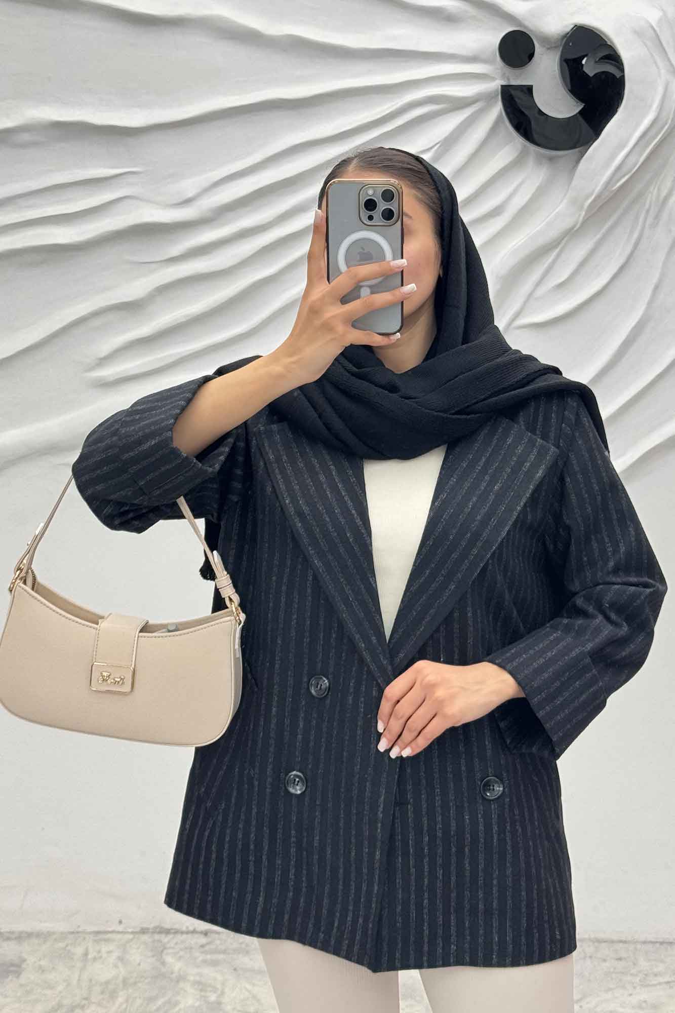 پالتو توییت پشمی آستردار مچ برگردان