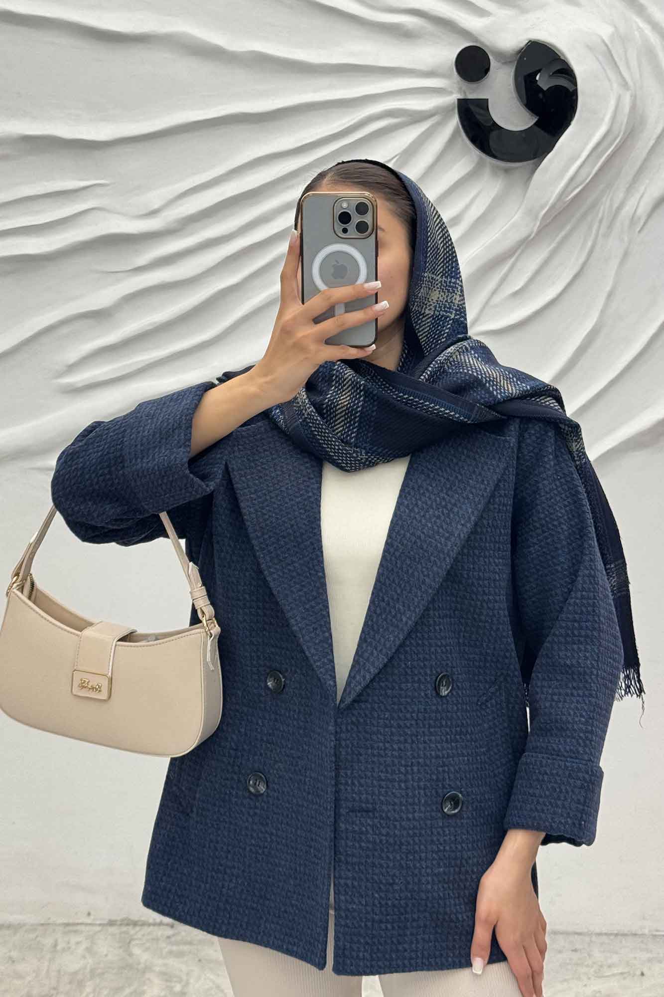 پالتو توییت پشمی آستردار مچ برگردان