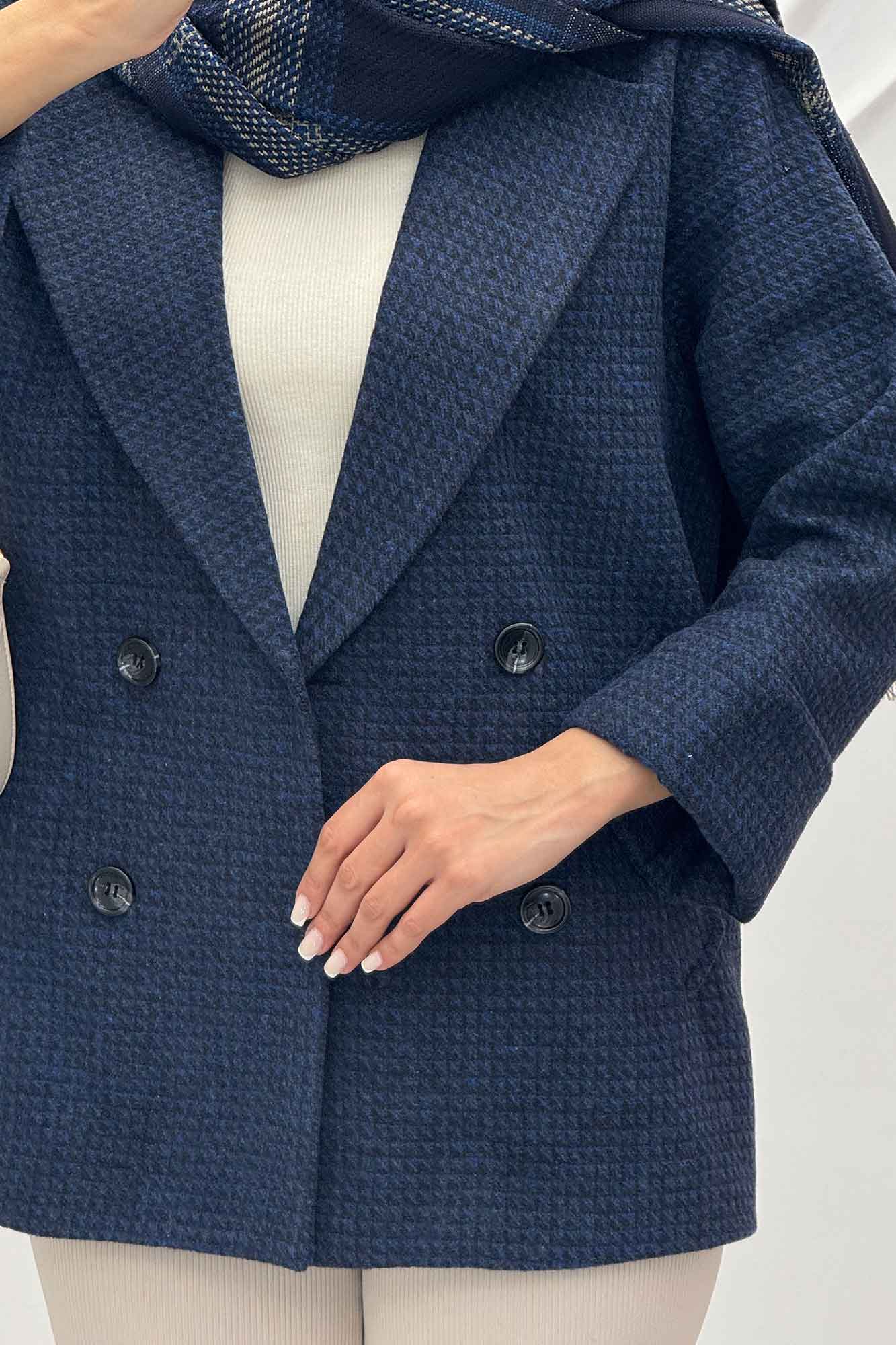 پالتو توییت پشمی آستردار مچ برگردان